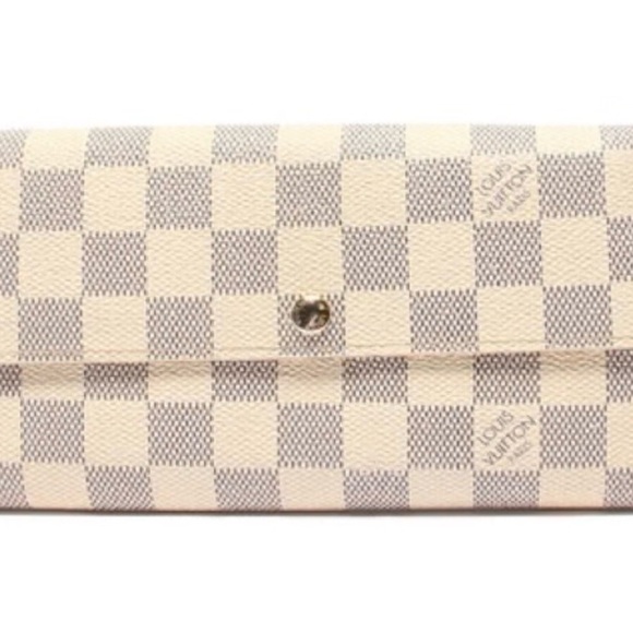 Louis Vuitton Handbags - Louis Vuitton Damier Azur Checkered Continental Wallet - Cream & Light Gray